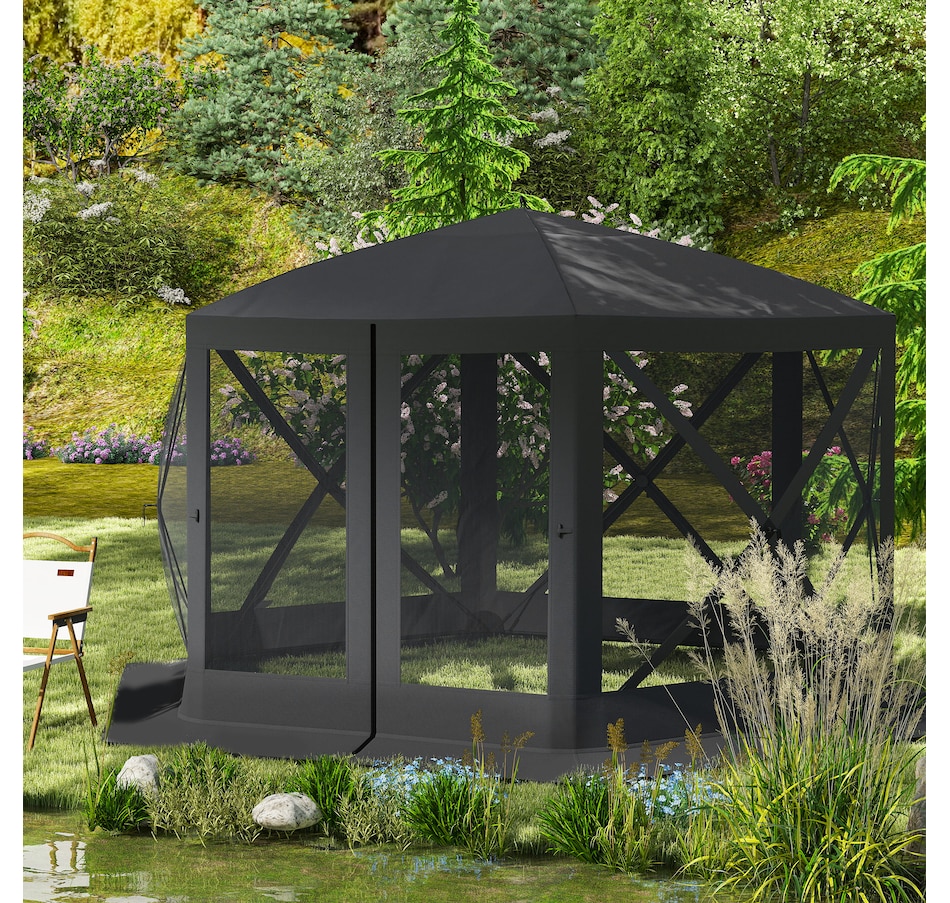 Image 987880_ALTMORE7.jpg, Product 987-880 / Price $214.99, 12' x 12' Pop Up Screen Tent, Camping Shelter Picnic Canopy, Black from Outsunny on TSC.ca's Health & Fitness department