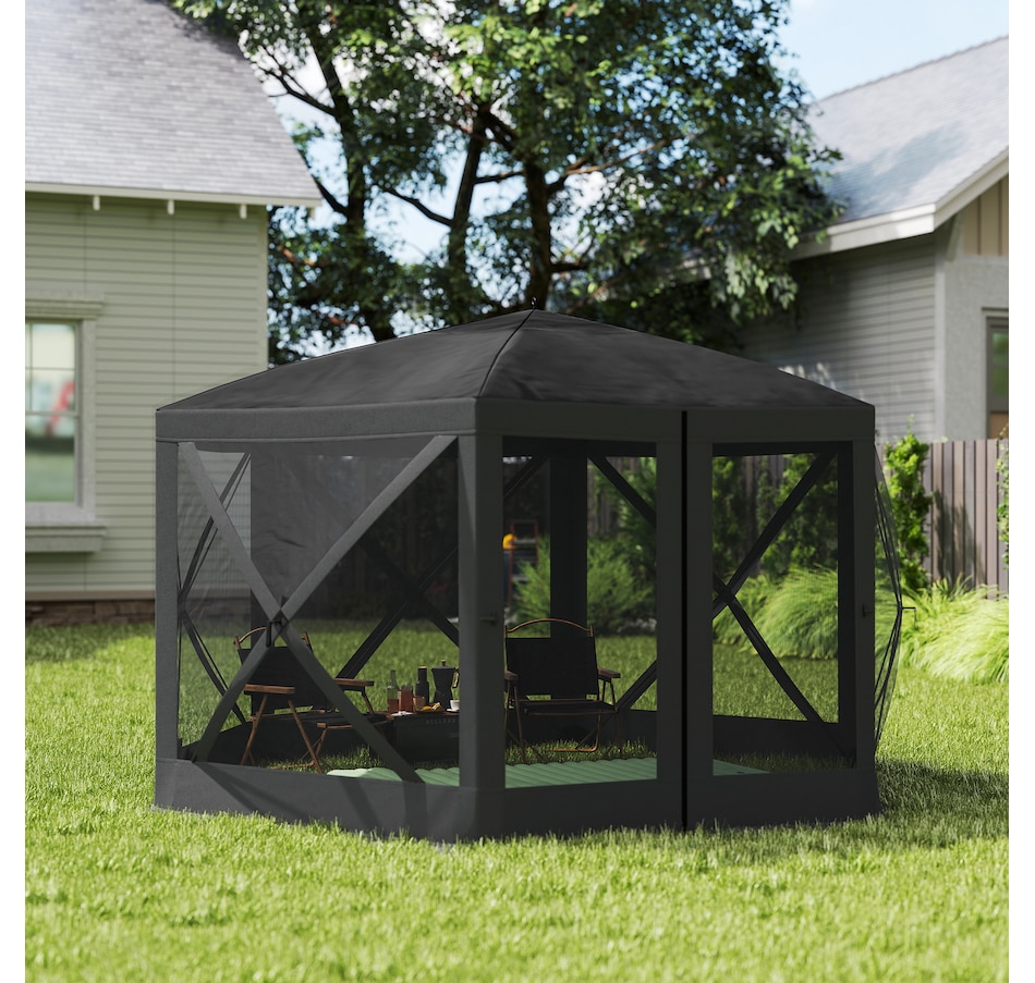Image 987880_ALTMORE8.jpg, Product 987-880 / Price $214.99, 12' x 12' Pop Up Screen Tent, Camping Shelter Picnic Canopy, Black from Outsunny on TSC.ca's Health & Fitness department