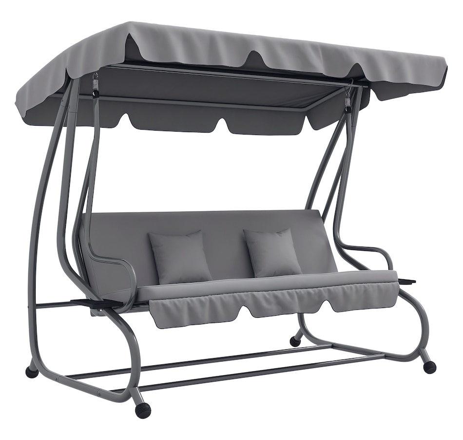 Image 987885.png, Product 987-885 / Price $329.99, Outsunny Outdoor Patio Swing Chair with Adjustable Canopy and Two Pillows from Outsunny on TSC.ca's Home & Garden department
