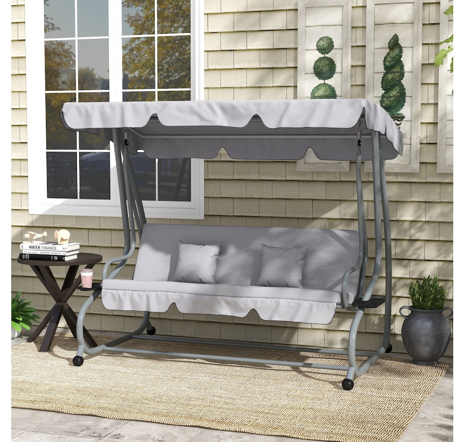 Image 987885_ALTMORE1.jpg, Product 987-885 / Price $329.99, Outsunny Outdoor Patio Swing Chair with Adjustable Canopy and Two Pillows from Outsunny on TSC.ca's Home & Garden department