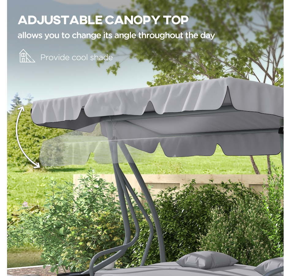 Image 987885_ALTMORE4.jpg, Product 987-885 / Price $329.99, Outsunny Outdoor Patio Swing Chair with Adjustable Canopy and Two Pillows from Outsunny on TSC.ca's Home & Garden department
