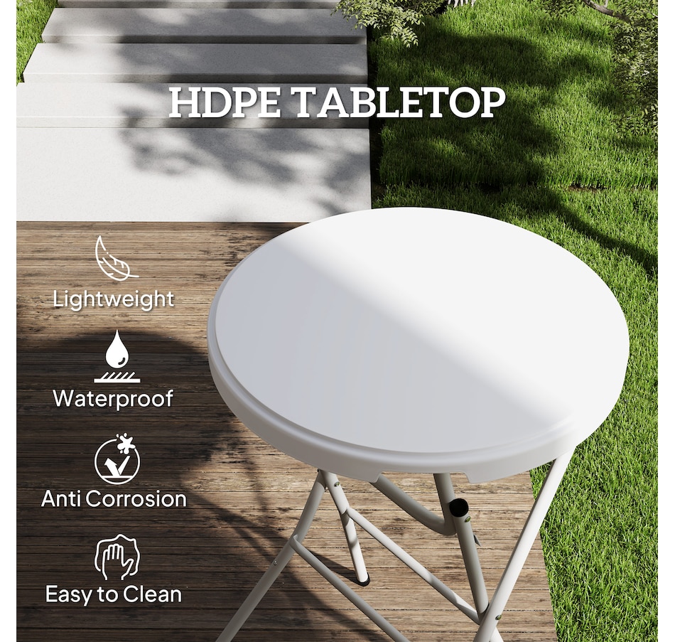 Image 987887_ALTMORE4.jpg, Product 987-887 / Price $99.99, Outsunny 31.5" Outdoor Bar Table, Bar Height Folding Table with HDPE Top from Outsunny on TSC.ca's Home & Garden department