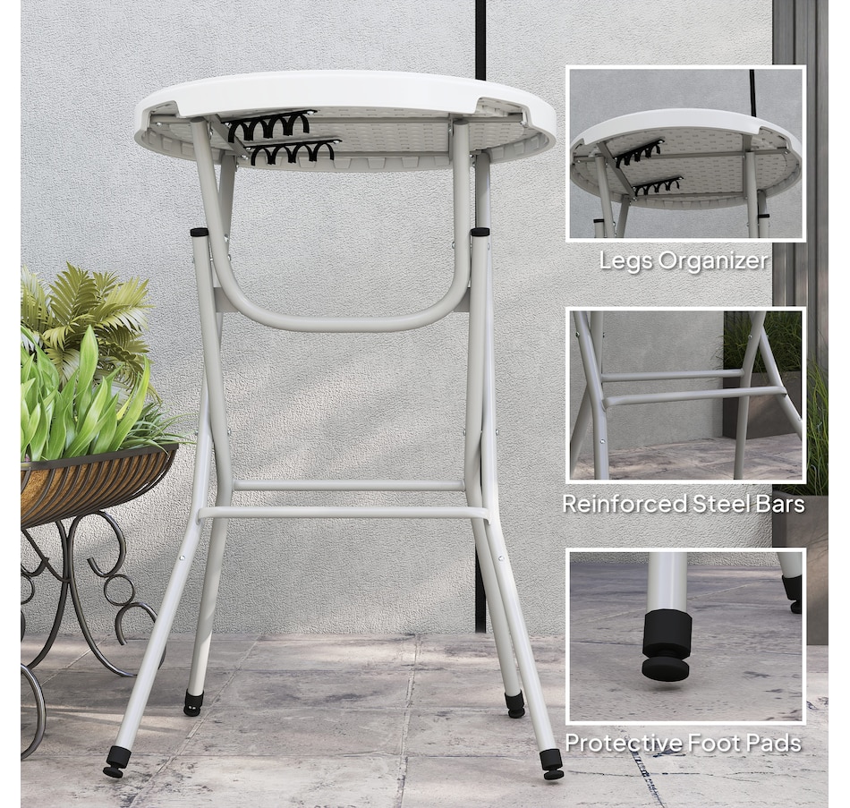 Image 987887_ALTMORE5.jpg, Product 987-887 / Price $99.99, Outsunny 31.5" Outdoor Bar Table, Bar Height Folding Table with HDPE Top from Outsunny on TSC.ca's Home & Garden department