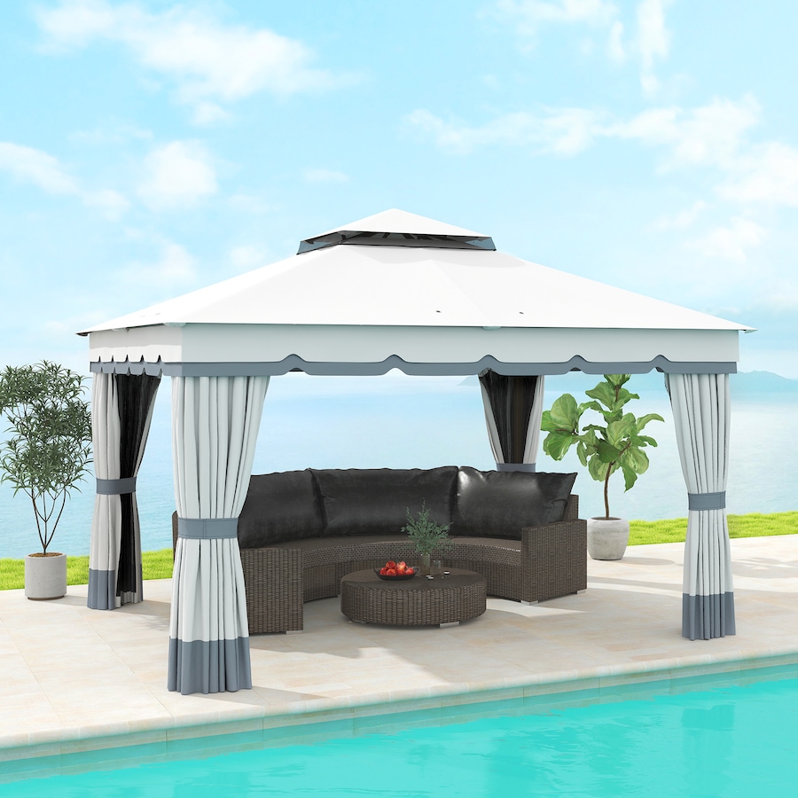 Image 987898_ALTMORE1.jpg, Product 987-898 / Price $439.99, Outsunny 10' x 12' Double Roof Outdoor Gazebo with Netting & Curtains from Outsunny on TSC.ca's Home & Garden department