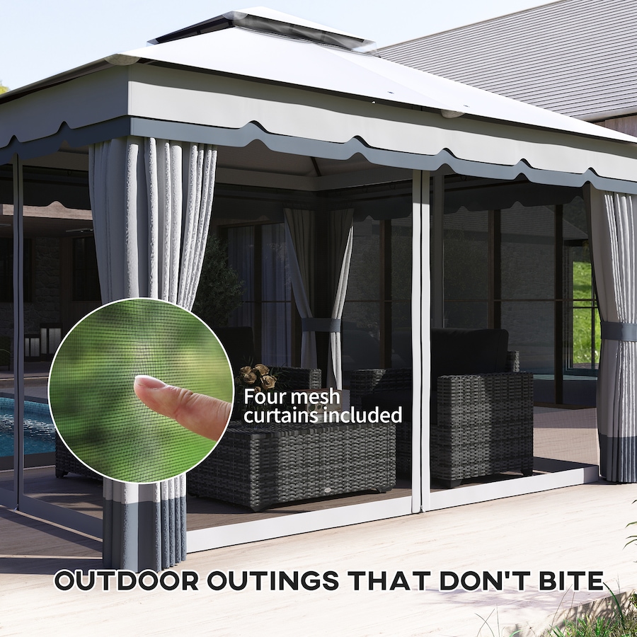Image 987898_ALTMORE4.jpg, Product 987-898 / Price $439.99, Outsunny 10' x 12' Double Roof Outdoor Gazebo with Netting & Curtains from Outsunny on TSC.ca's Home & Garden department