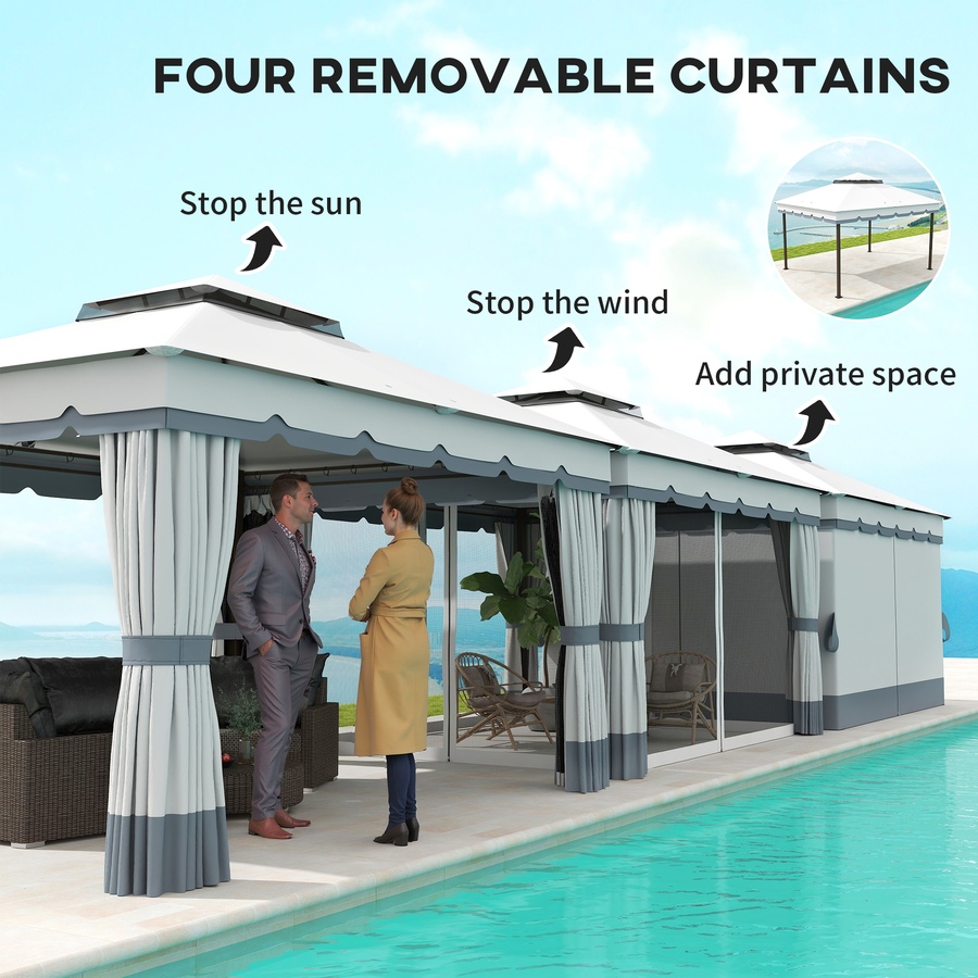 Image 987898_ALTMORE5.jpg, Product 987-898 / Price $439.99, Outsunny 10' x 12' Double Roof Outdoor Gazebo with Netting & Curtains from Outsunny on TSC.ca's Home & Garden department