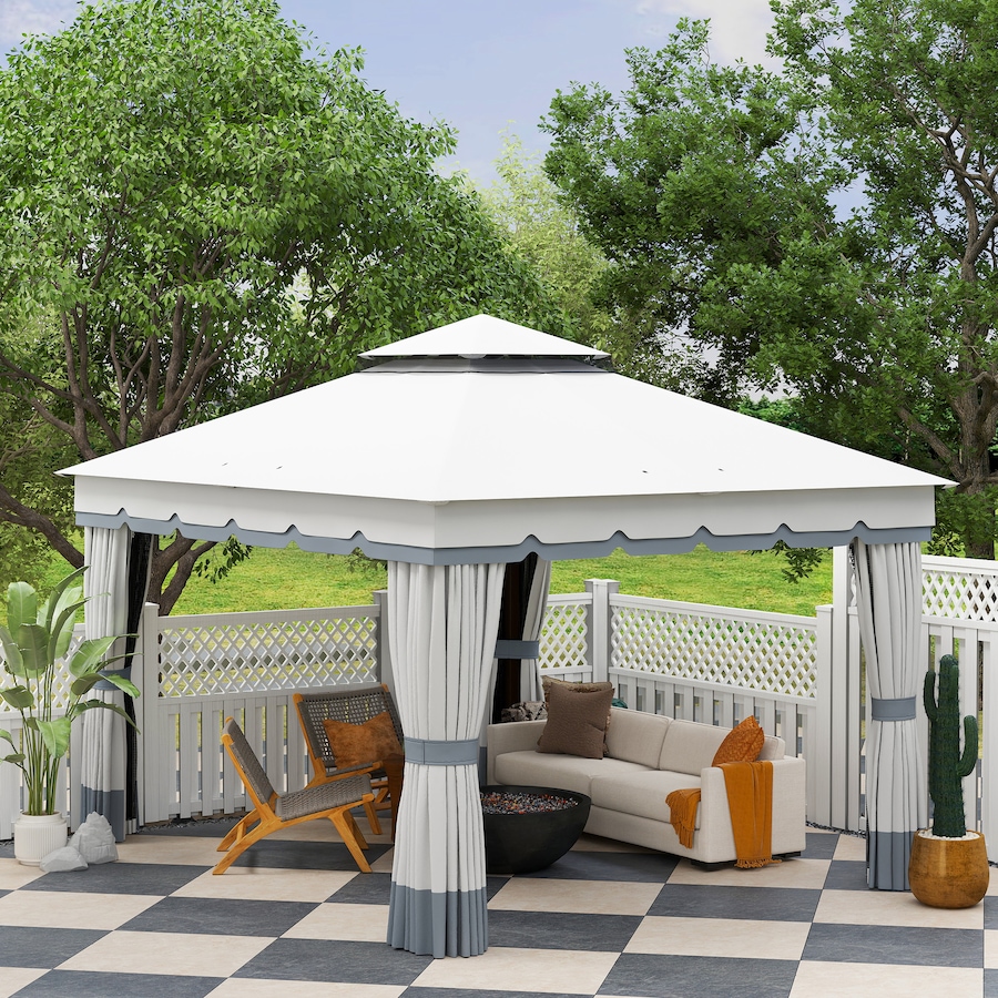 Image 987898_ALTMORE7.jpg, Product 987-898 / Price $439.99, Outsunny 10' x 12' Double Roof Outdoor Gazebo with Netting & Curtains from Outsunny on TSC.ca's Home & Garden department