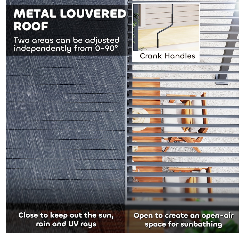 Image 987900_ALTMORE3.jpg, Product 987-900 / Price $1,699.99, Outsunny 10' x 10' Louvered Pergola with Adjustable Roof & Aluminum Frame from Outsunny on TSC.ca's Home & Garden department