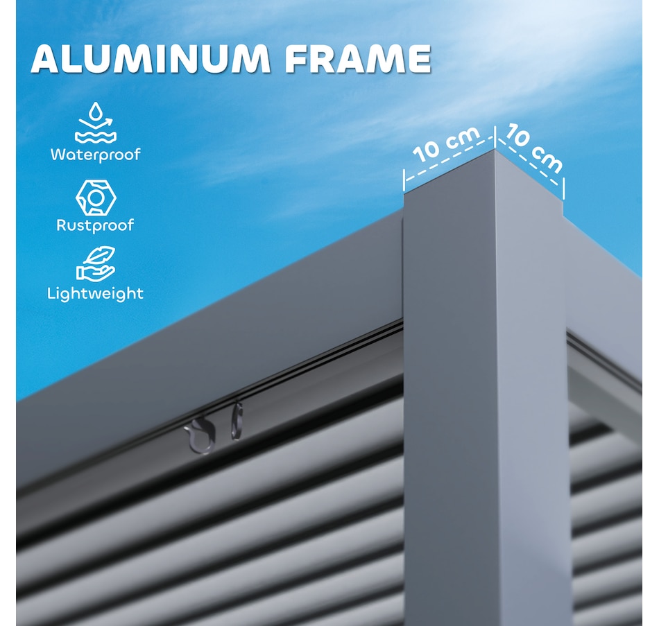 Image 987900_ALTMORE4.jpg, Product 987-900 / Price $1,699.99, Outsunny 10' x 10' Louvered Pergola with Adjustable Roof & Aluminum Frame from Outsunny on TSC.ca's Home & Garden department