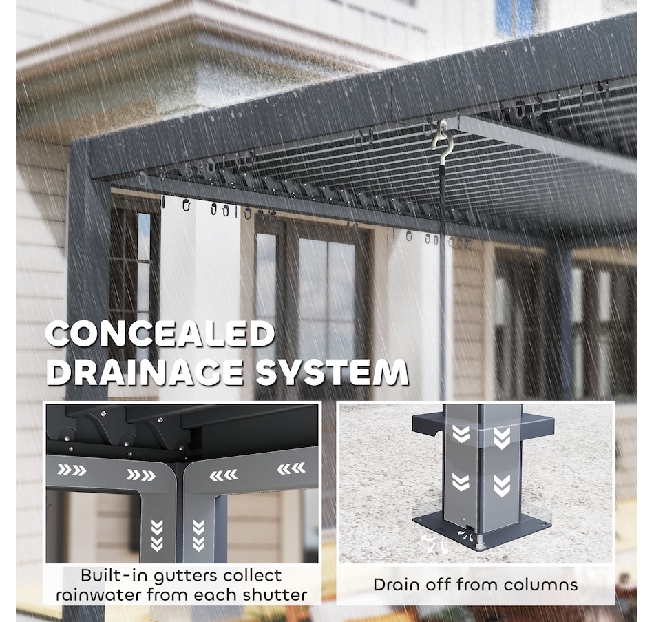 Image 987900_ALTMORE5.jpg, Product 987-900 / Price $1,699.99, Outsunny 10' x 10' Louvered Pergola with Adjustable Roof & Aluminum Frame from Outsunny on TSC.ca's Home & Garden department