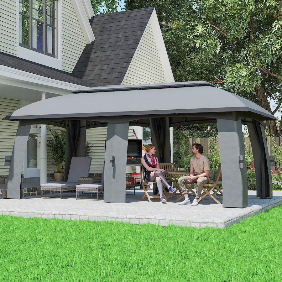 Image 987907_ALTMORE1.jpg, Product 987-907 / Price $609.99, Outsunny 10' x 20' Patio Gazebo Canopy with Netting Dark Grey from Outsunny on TSC.ca's Home & Garden department
