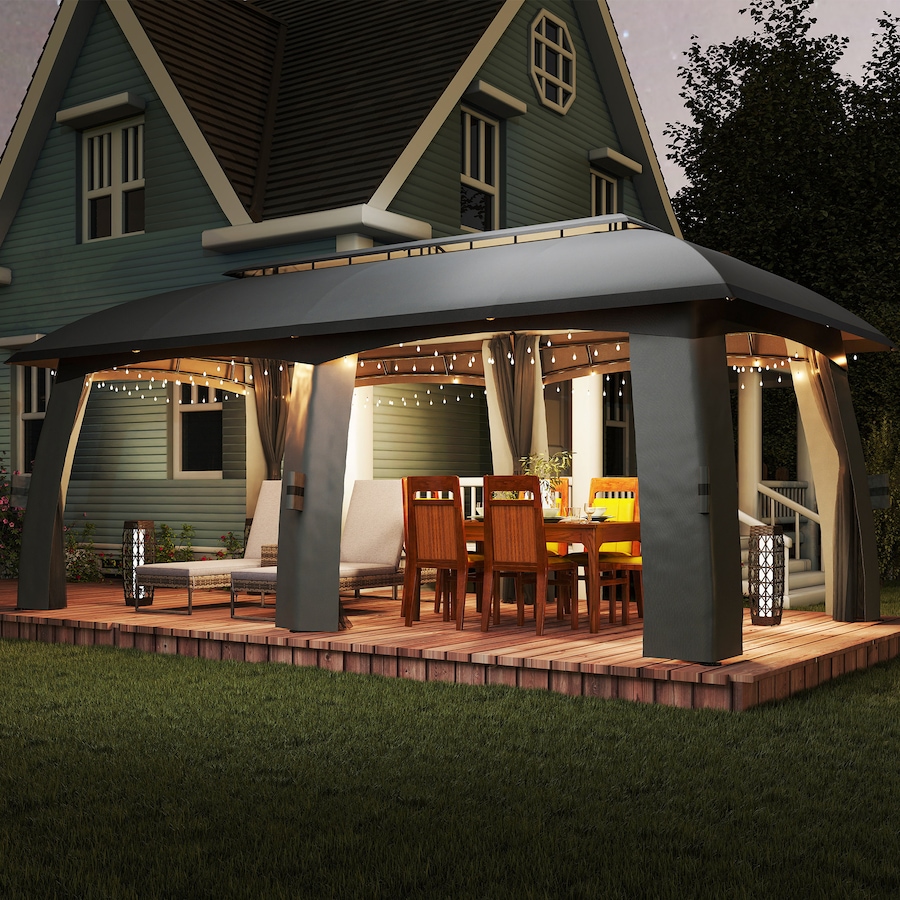 Image 987907_ALTMORE7.jpg, Product 987-907 / Price $609.99, Outsunny 10' x 20' Patio Gazebo Canopy with Netting Dark Grey from Outsunny on TSC.ca's Home & Garden department