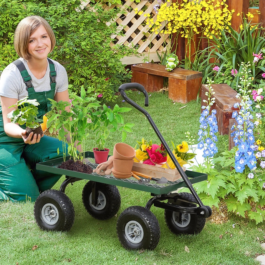 Image 987908_ALTMORE1.jpg, Product 987-908 / Price $106.99, Outsunny Heavy Duty Garden Wagon Cart, 330 lbs Capacity, Black from Outsunny on TSC.ca's Home & Garden department