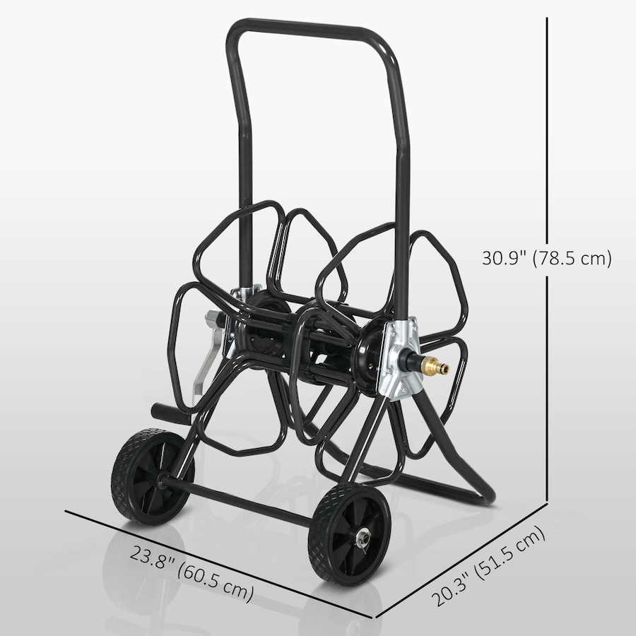 Image 987909_ALTMORE2.jpg, Product 987-909 / Price $95.99, Outsunny 98 ft of 5/8" Hose Reel Cart, Hose Not Included, Black from Outsunny on TSC.ca's Home & Garden department