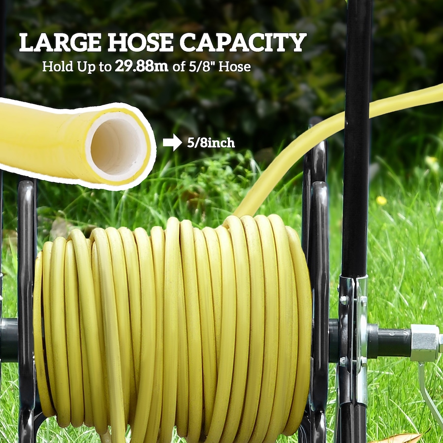 Image 987909_ALTMORE3.jpg, Product 987-909 / Price $95.99, Outsunny 98 ft of 5/8" Hose Reel Cart, Hose Not Included, Black from Outsunny on TSC.ca's Home & Garden department