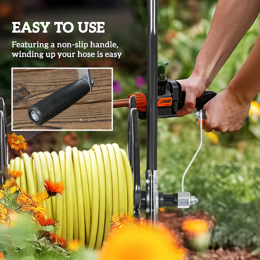 Image 987909_ALTMORE4.jpg, Product 987-909 / Price $95.99, Outsunny 98 ft of 5/8" Hose Reel Cart, Hose Not Included, Black from Outsunny on TSC.ca's Home & Garden department