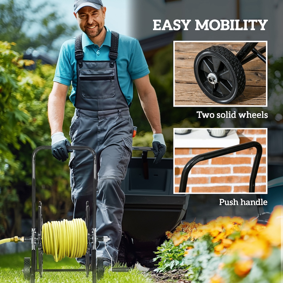 Image 987909_ALTMORE5.jpg, Product 987-909 / Price $95.99, Outsunny 98 ft of 5/8" Hose Reel Cart, Hose Not Included, Black from Outsunny on TSC.ca's Home & Garden department