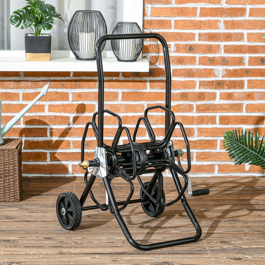 Image 987909_ALTMORE6.jpg, Product 987-909 / Price $95.99, Outsunny 98 ft of 5/8" Hose Reel Cart, Hose Not Included, Black from Outsunny on TSC.ca's Home & Garden department