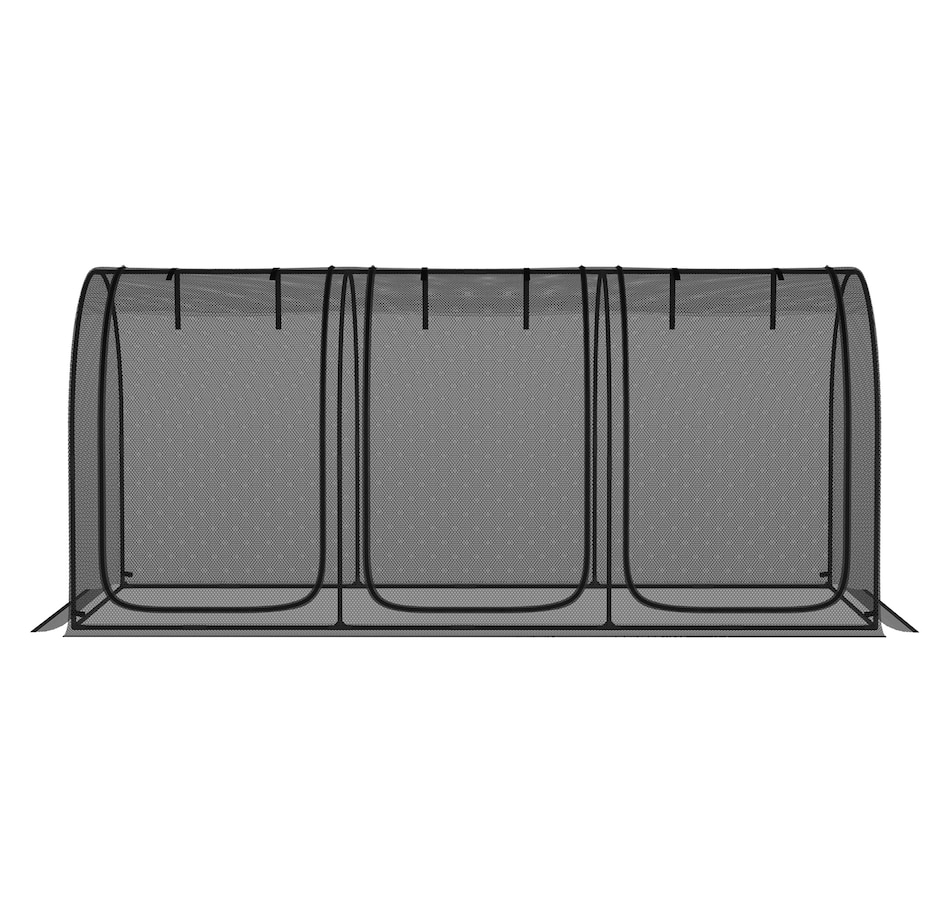 Image 987910_ALTMORE7.jpg, Product 987-910 / Price $79.99, Outsunny 9 x 4ft Crop Cage with 3 Zippered Doors and Ground Stakes Black from Outsunny on TSC.ca's Home & Garden department