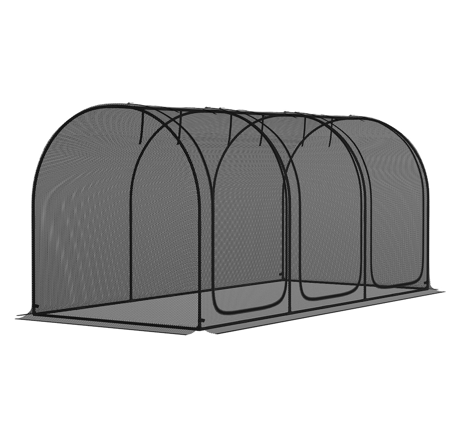 Image 987910_ALTMORE8.jpg, Product 987-910 / Price $79.99, Outsunny 9 x 4ft Crop Cage with 3 Zippered Doors and Ground Stakes Black from Outsunny on TSC.ca's Home & Garden department