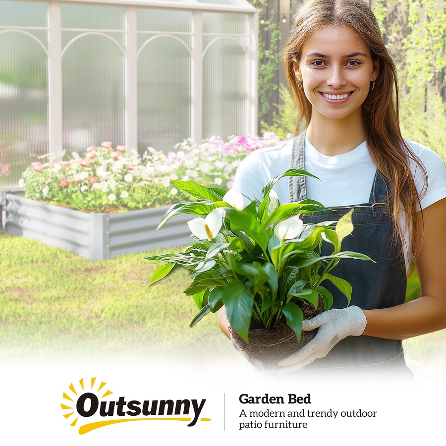 Image 987916_ALTMORE8.jpg, Product 987-916 / Price $89.99, Outsunny 12x4x1ft Galvanized Raised Garden Bed, Open Bottom, Silver from Outsunny on TSC.ca's Home & Garden department