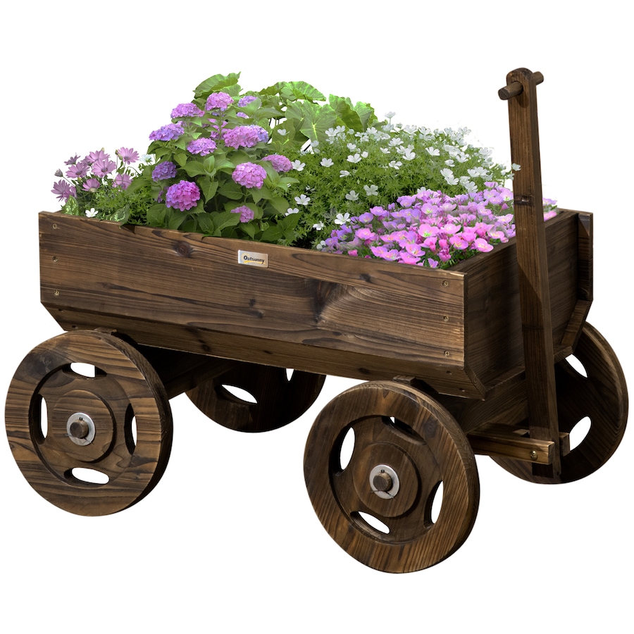 Image 987922.jpg, Product 987-922 / Price $98.99, Outsunny Wooden Raised Garden Bed, Flower Cart w/ Wheels, Garden Decor from Outsunny on TSC.ca's Home & Garden department
