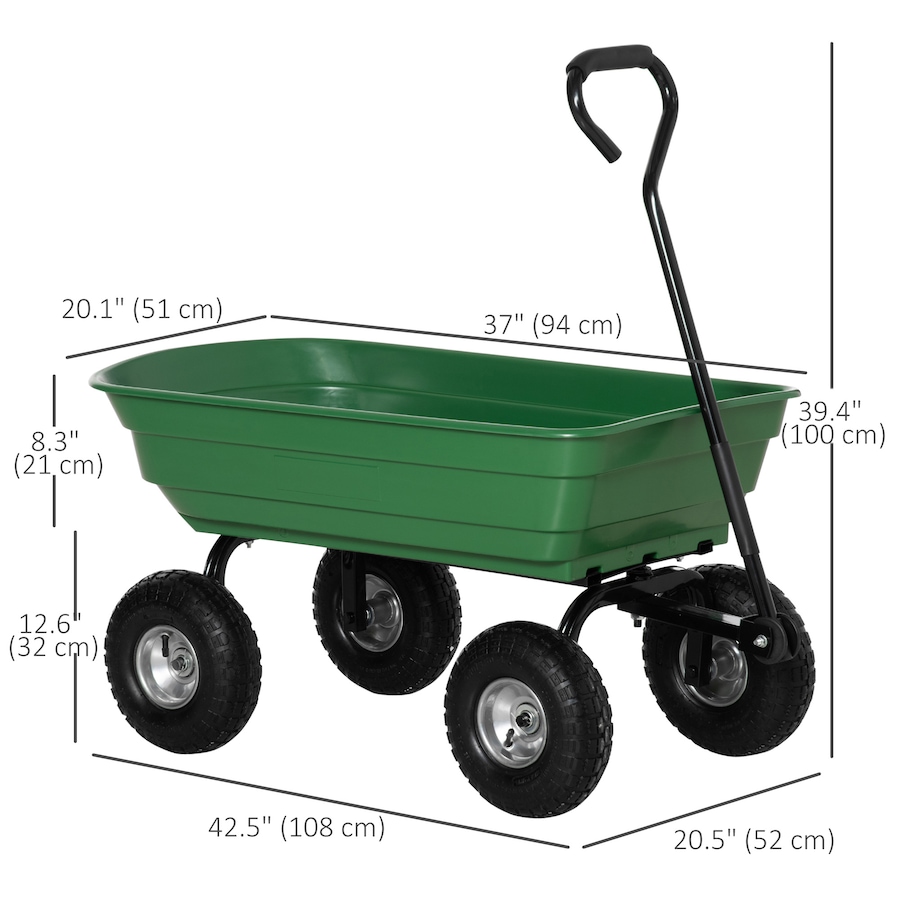 Image 987923_ALTMORE2.jpg, Product 987-923 / Price $108.30, Outsunny Steel Garden Cart with Handle and 10" Pneumatic Tires from Outsunny on TSC.ca's Home & Garden department