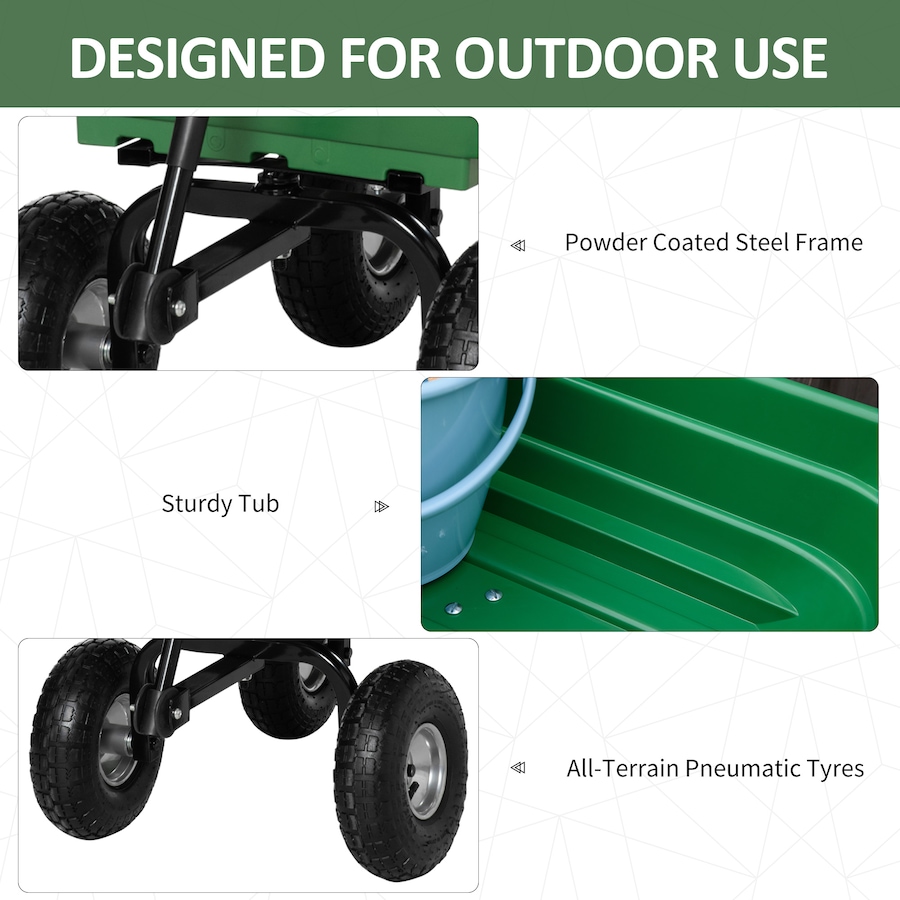 Image 987923_ALTMORE5.jpg, Product 987-923 / Price $108.30, Outsunny Steel Garden Cart with Handle and 10" Pneumatic Tires from Outsunny on TSC.ca's Home & Garden department