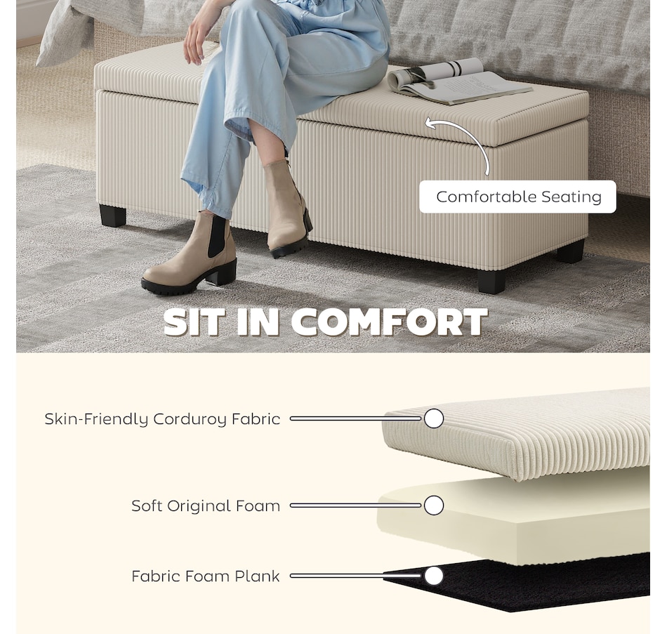 Image 987927_ALTMORE12.jpg, Product 987-927 / Price $119.99 - $129.99, HOMCOM 44 Inches Storage Ottoman Bench with Lid, Legs, Foot Rest from HOMCOM on TSC.ca's Home & Garden department