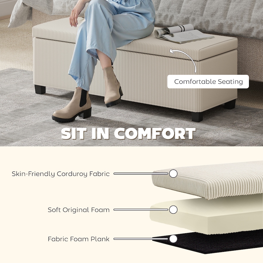 Image 987927_ALTMORE12.jpg, Product 987-927 / Price $116.39 - $119.30, HOMCOM 44 Inches Storage Ottoman Bench with Lid, Legs, Foot Rest from HOMCOM on TSC.ca's Home & Garden department