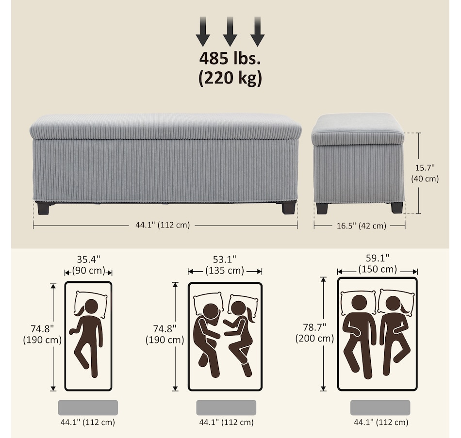 Image 987927_ALTMORE2.jpg, Product 987-927 / Price $119.99 - $129.99, HOMCOM 44 Inches Storage Ottoman Bench with Lid, Legs, Foot Rest from HOMCOM on TSC.ca's Home & Garden department