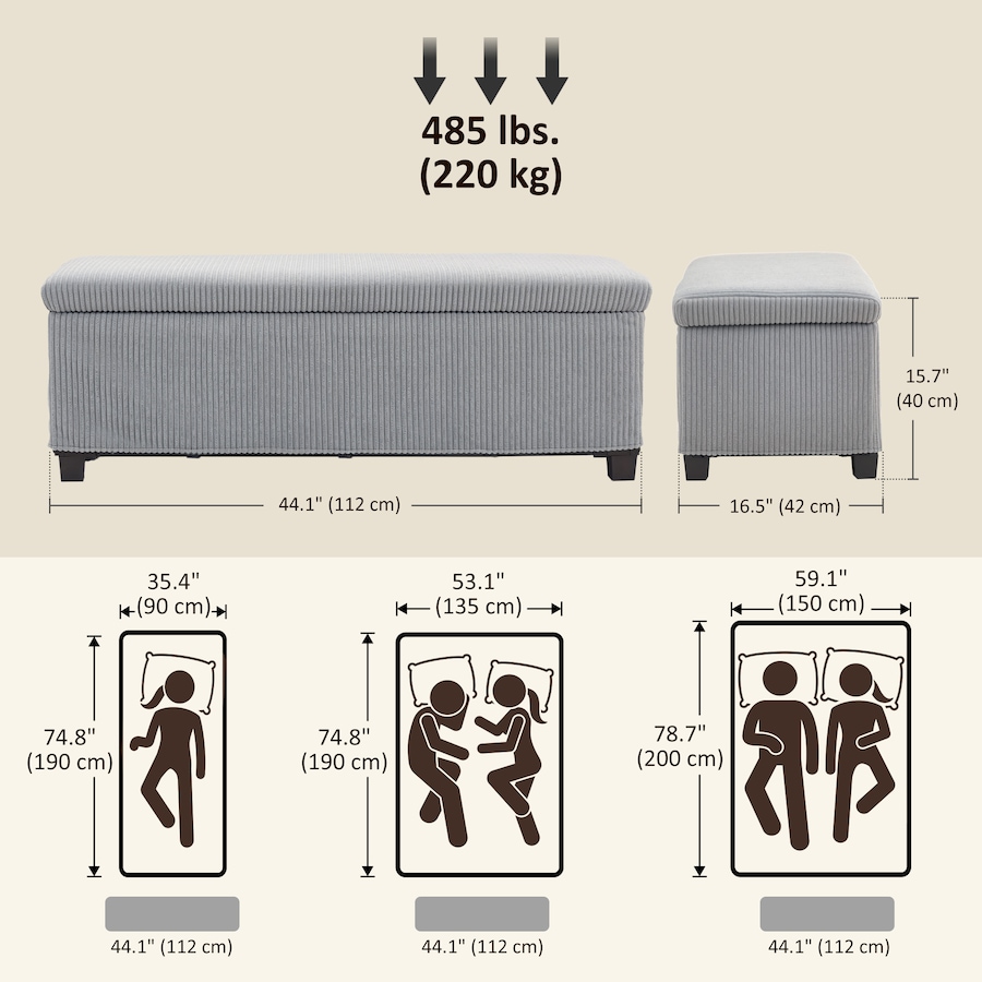 Image 987927_ALTMORE2.jpg, Product 987-927 / Price $116.39 - $119.30, HOMCOM 44 Inches Storage Ottoman Bench with Lid, Legs, Foot Rest from HOMCOM on TSC.ca's Home & Garden department