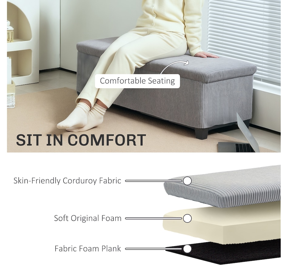 Image 987927_ALTMORE4.jpg, Product 987-927 / Price $119.99 - $129.99, HOMCOM 44 Inches Storage Ottoman Bench with Lid, Legs, Foot Rest from HOMCOM on TSC.ca's Home & Garden department