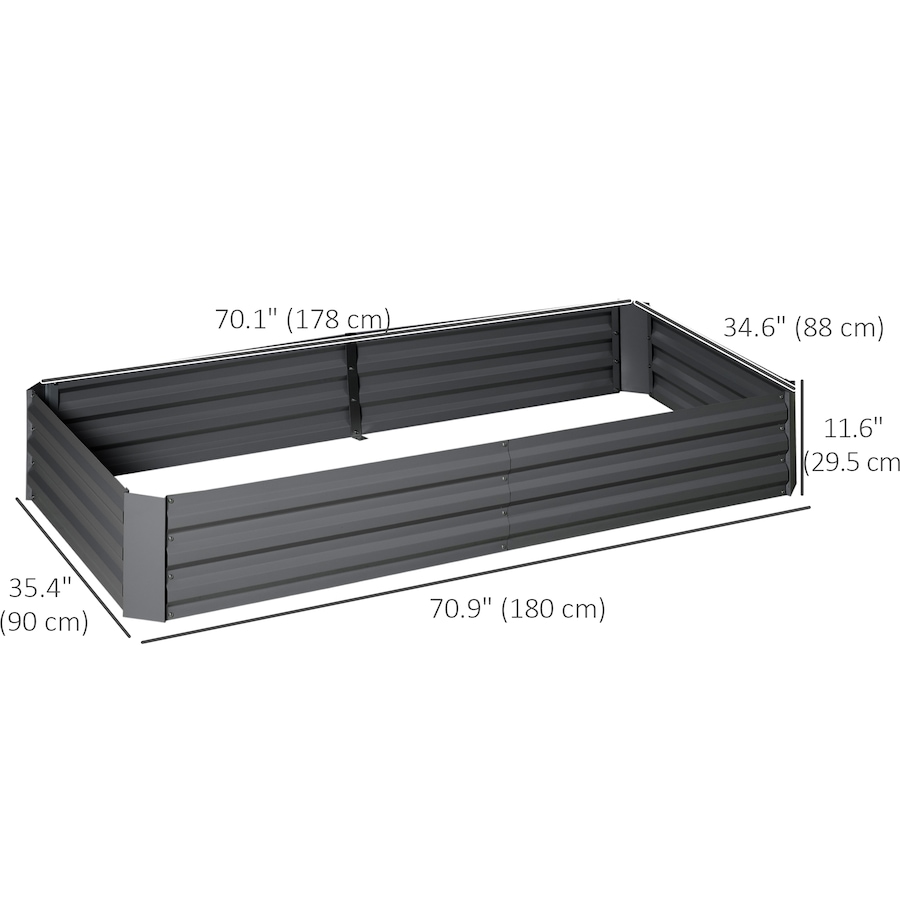 Image 987930_ALTMORE2.jpg, Product 987-930 / Price $79.99, Outsunny Raised Garden Bed with 2 Trellis Tomato Cages, Dark Grey from Outsunny on TSC.ca's Home & Garden department