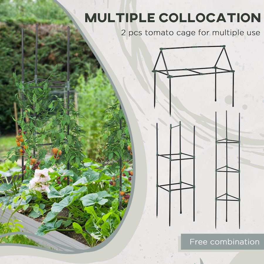 Image 987930_ALTMORE5.jpg, Product 987-930 / Price $79.99, Outsunny Raised Garden Bed with 2 Trellis Tomato Cages, Dark Grey from Outsunny on TSC.ca's Home & Garden department