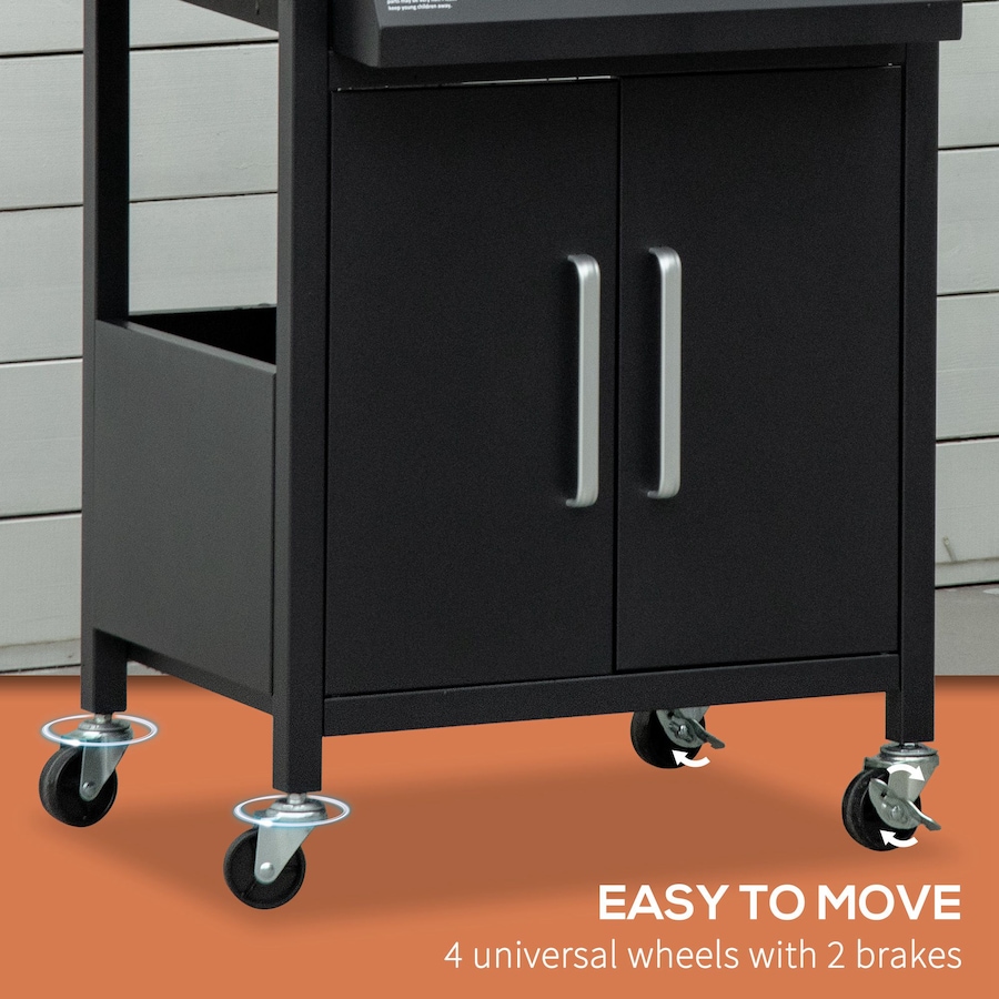 Image 987933_ALTMORE6.jpg, Product 987-933 / Price $279.99, Outsunny 3 Burner Gas Grill w/ Wheels, Storage Shelves, Thermometer, Black from Outsunny on TSC.ca's  department