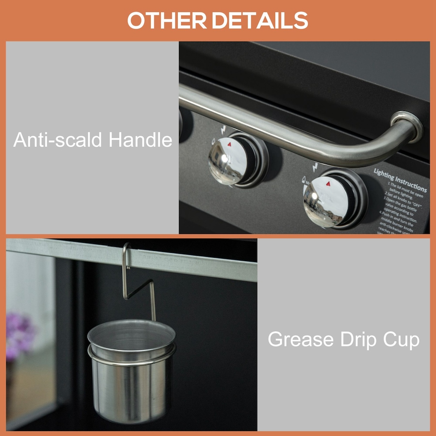 Image 987933_ALTMORE7.jpg, Product 987-933 / Price $279.99, Outsunny 3 Burner Gas Grill w/ Wheels, Storage Shelves, Thermometer, Black from Outsunny on TSC.ca's  department