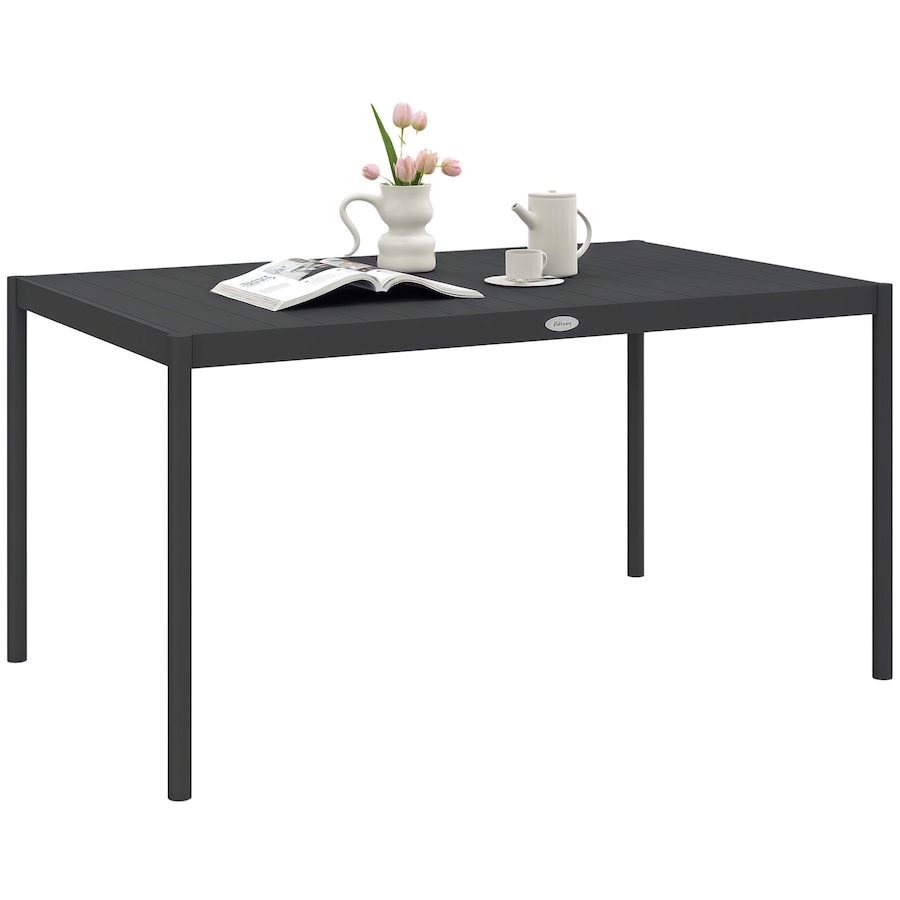 Image 987942.png, Product 987-942 / Price $184.99, Outsunny Outdoor Dining Table w/ Aluminium Frame, Garden Table, Dark Grey from Outsunny on TSC.ca's Home & Garden department