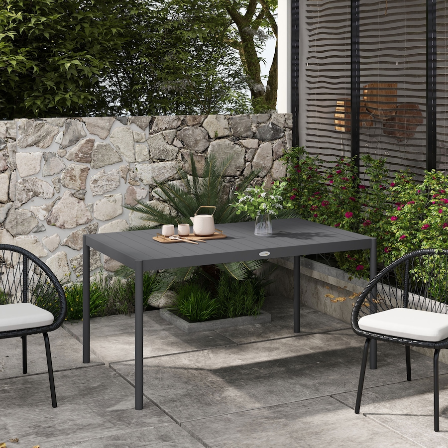 Image 987942_ALTMORE1.jpg, Product 987-942 / Price $184.99, Outsunny Outdoor Dining Table w/ Aluminium Frame, Garden Table, Dark Grey from Outsunny on TSC.ca's Home & Garden department