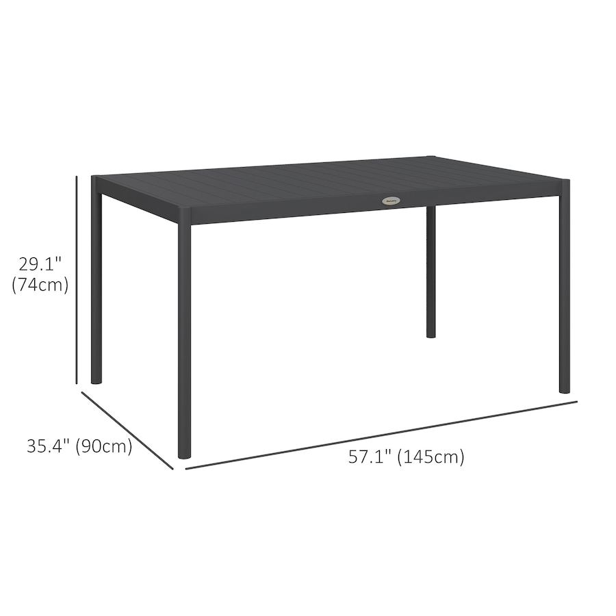Image 987942_ALTMORE2.jpg, Product 987-942 / Price $184.99, Outsunny Outdoor Dining Table w/ Aluminium Frame, Garden Table, Dark Grey from Outsunny on TSC.ca's Home & Garden department