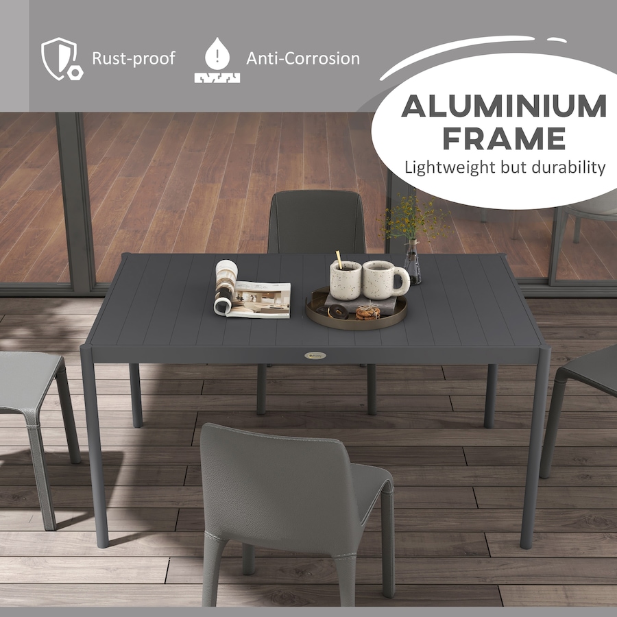 Image 987942_ALTMORE3.jpg, Product 987-942 / Price $184.99, Outsunny Outdoor Dining Table w/ Aluminium Frame, Garden Table, Dark Grey from Outsunny on TSC.ca's Home & Garden department