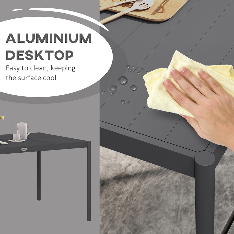 Image 987942_ALTMORE4.jpg, Product 987-942 / Price $184.99, Outsunny Outdoor Dining Table w/ Aluminium Frame, Garden Table, Dark Grey from Outsunny on TSC.ca's Home & Garden department