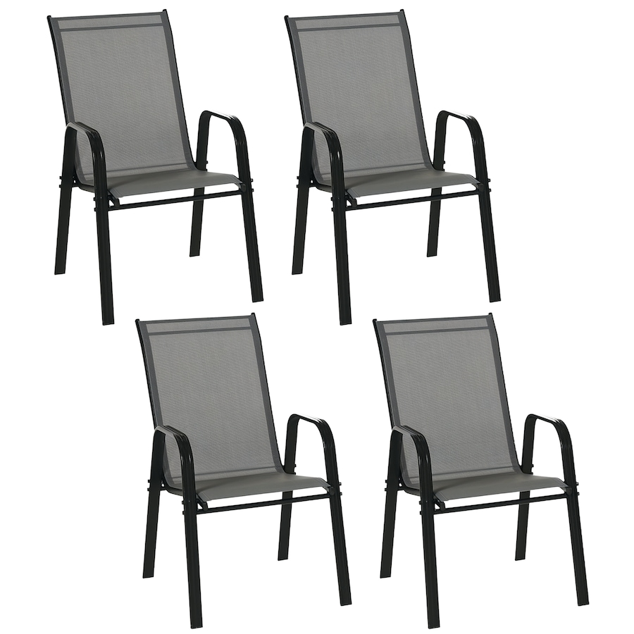 Image 987951.png, Product 987-951 / Price $189.99, Outsunny Set of 4 Patio Dining Chairs with Armrests for Garden, Dark Grey from Outsunny on TSC.ca's Home & Garden department