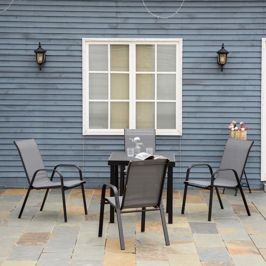 Image 987951_ALTMORE1.jpg, Product 987-951 / Price $189.99, Outsunny Set of 4 Patio Dining Chairs with Armrests for Garden, Dark Grey from Outsunny on TSC.ca's Home & Garden department