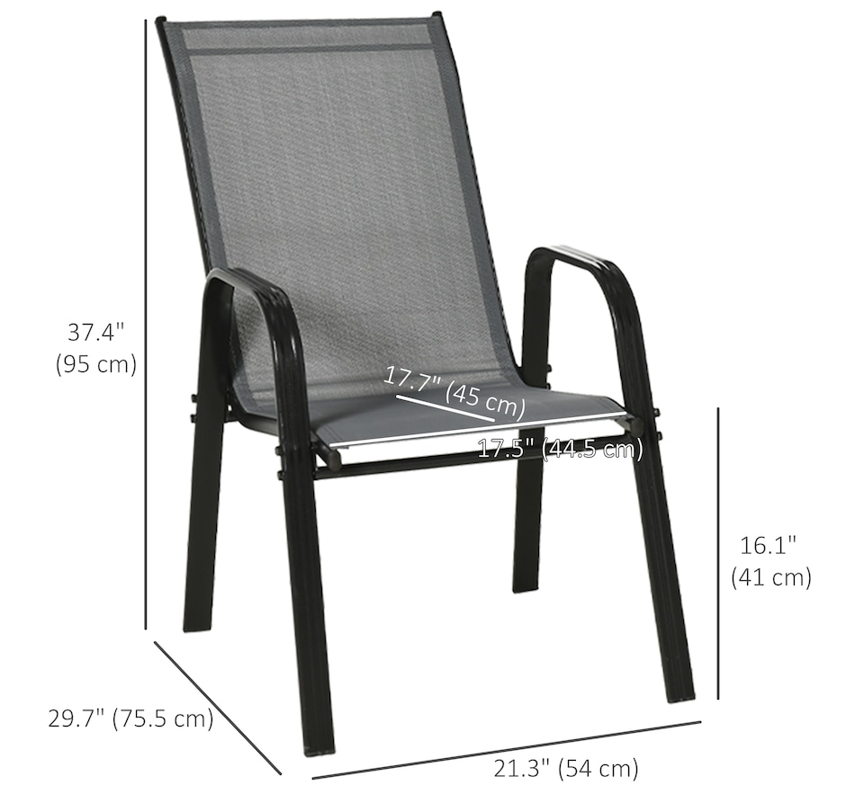 Image 987951_ALTMORE2.jpg, Product 987-951 / Price $159.99, Outsunny Set of 4 Patio Dining Chairs with Armrests for Garden, Dark Grey from Outsunny on TSC.ca's Home & Garden department