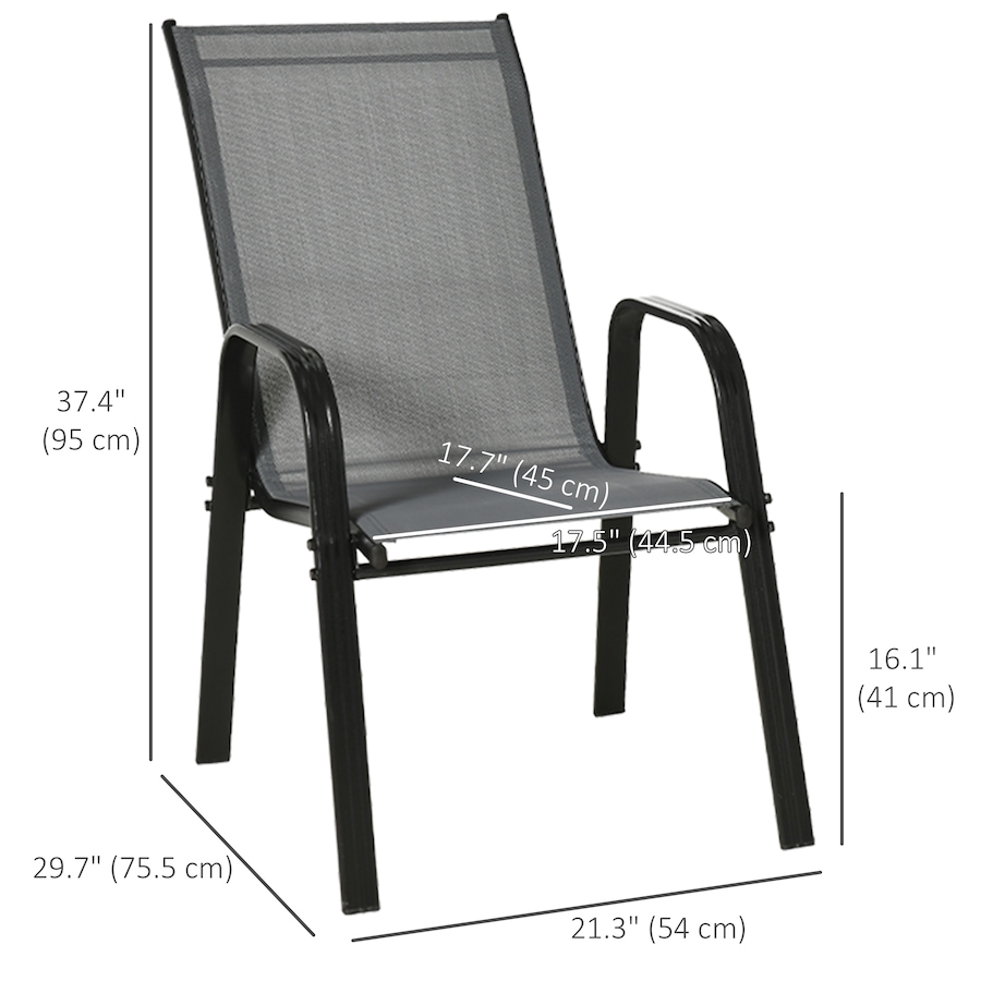 Image 987951_ALTMORE2.jpg, Product 987-951 / Price $189.99, Outsunny Set of 4 Patio Dining Chairs with Armrests for Garden, Dark Grey from Outsunny on TSC.ca's Home & Garden department