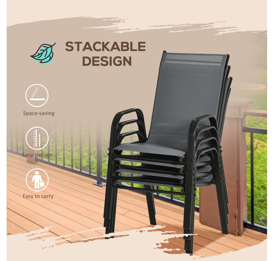 Image 987951_ALTMORE4.jpg, Product 987-951 / Price $159.99, Outsunny Set of 4 Patio Dining Chairs with Armrests for Garden, Dark Grey from Outsunny on TSC.ca's Home & Garden department