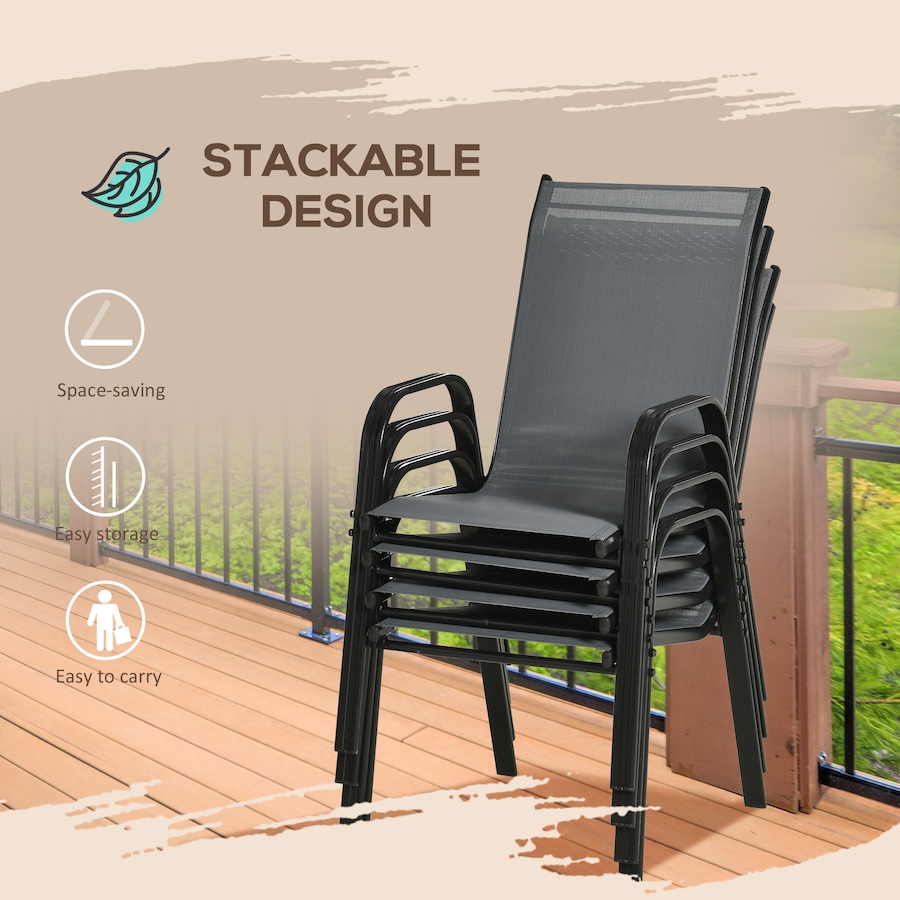 Image 987951_ALTMORE4.jpg, Product 987-951 / Price $189.99, Outsunny Set of 4 Patio Dining Chairs with Armrests for Garden, Dark Grey from Outsunny on TSC.ca's Home & Garden department