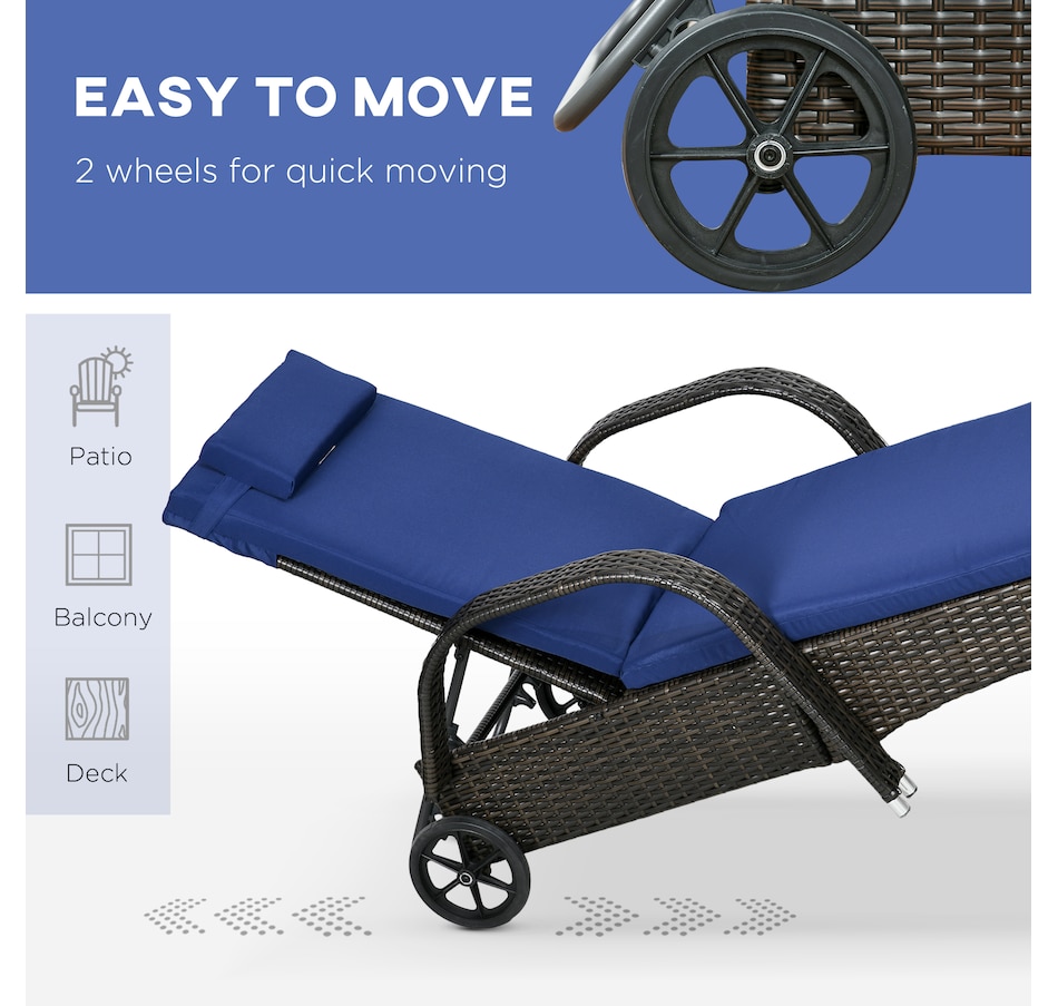 Image 987962_ALTMORE5.jpg, Product 987-962 / Price $459.99, Wicker Patio Lounger Set with Cushions, Reclining Lounger, Dark Blue from Outsunny on TSC.ca's Home & Garden department