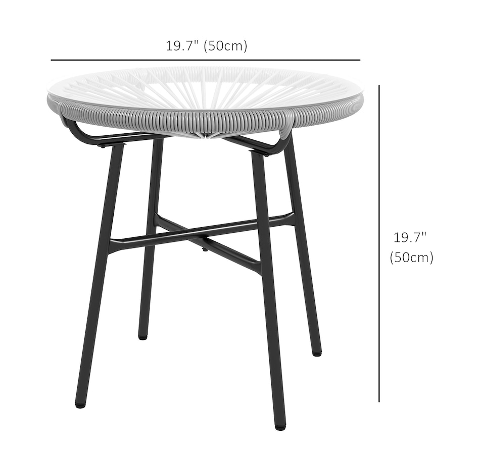 Image 987966_ALTMORE2.jpg, Product 987-966 / Price $57.99, Outsunny Rattan Side Table w/ PE Rattan and Tempered Glass Top, Grey from Outsunny on TSC.ca's Home & Garden department